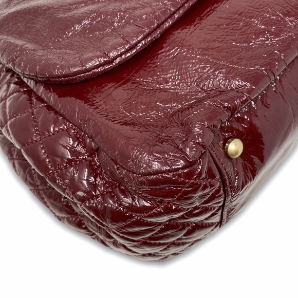 Chanel Accordion Patent Timeless Flap Bag Burgundy - Picture 5 of 12